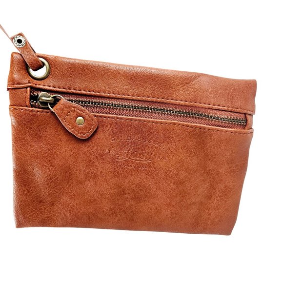 Bass Womens Tote Black Pebbled Faux Leather Shoulder Bag Option Coin Purse - Picture 3 of 10